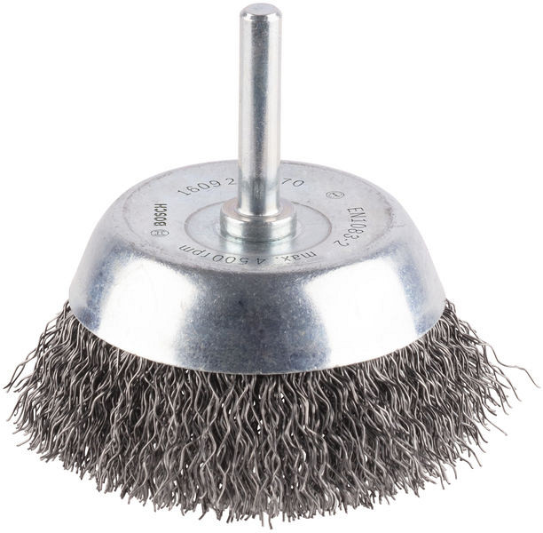 Lončasta žična ščetka PRO Metal clean, ravno vpenjalno steblo, 70 x 0,3 mm