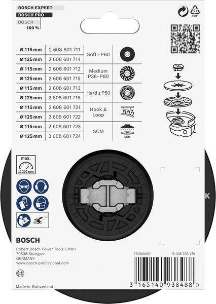 Srednji podporni krožnik PRO, 115 mm, X-Lock