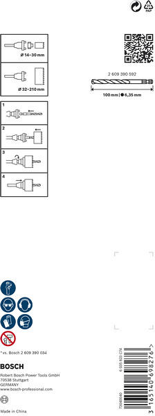 Vpenjalni sistem PRO Q-Lock Quick Change, šestrobi adapter za sistem Quick Change Hex za žage za izrezovanje lukenj, 9,5 mm