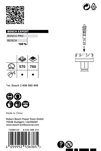 Žaga za izrezovanje lukenj EXPERT Sheet Metal, 21 x 5 mm