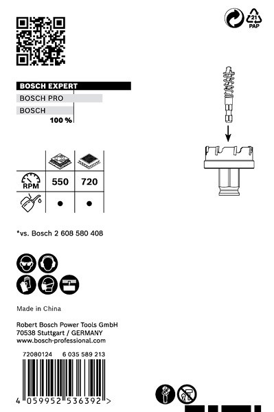 Žaga za izrezovanje lukenj EXPERT Sheet Metal, 22 x 5 mm