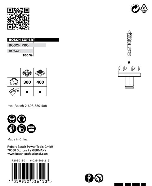 Žaga za izrezovanje lukenj EXPERT Sheet Metal, 40 x 5 mm