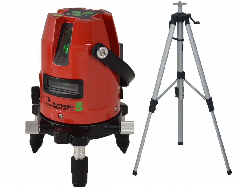 FUTECH križni laserski merilnik MULTICROSS 5 SD - ZELEN - PROMO (Stativ 180cm)