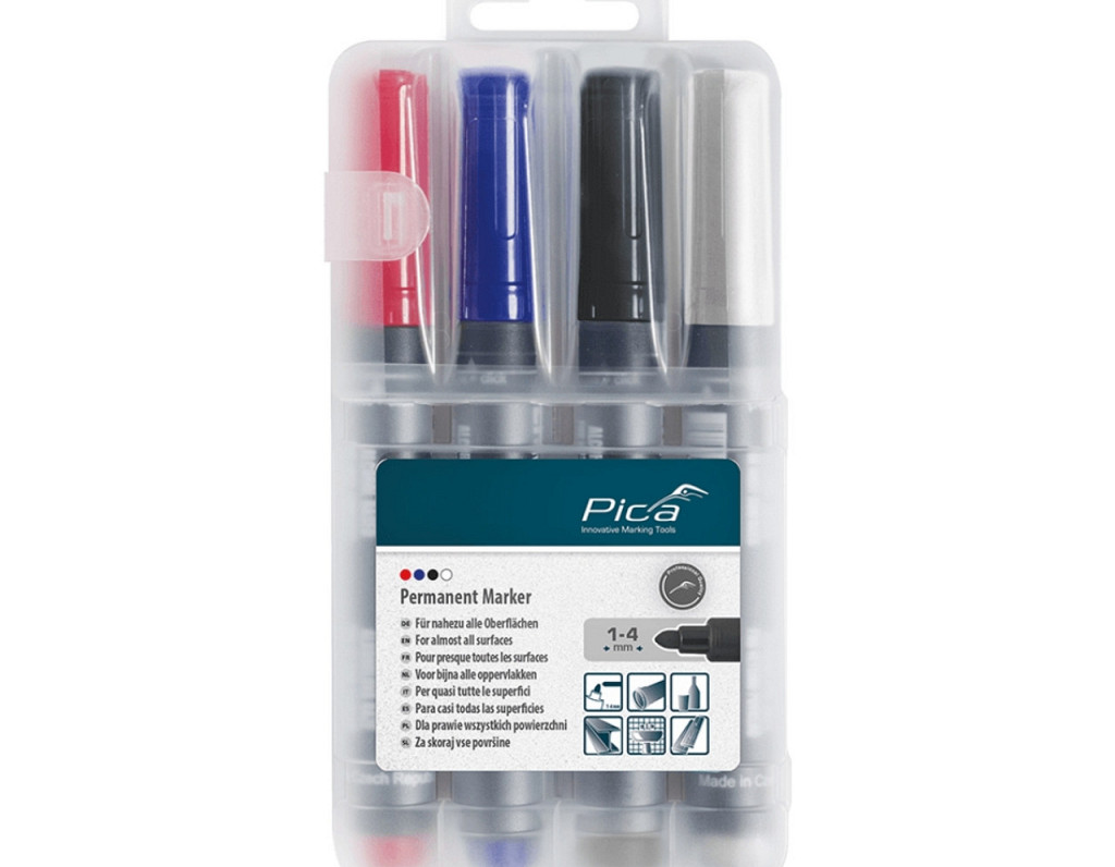 Pica Classic Permanent Marker - Komplet markerjev v 4 barvah (1-4 mm)