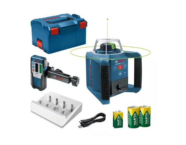 Rotacijski laser BOSCH GRL 300 HVG + laserski sprejemnik LR 1G + polnilnik