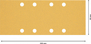 10-delni komplet brusnih papirjev z 8 luknjami EXPERT C470 za vibracijske brusilnike, 93 x 230 mm, G 80