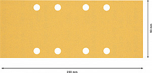 10-delni komplet brusnih papirjev z 8 luknjami EXPERT C470 za vibracijske brusilnike, 93 x 230 mm, G 120