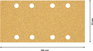 10-delni komplet brusnih papirjev z 8 luknjami EXPERT C470 za vibracijske brusilnike, 93 x 186 mm, G 40