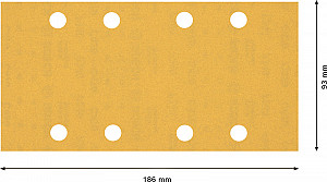 10-delni komplet brusnih papirjev z 8 luknjami EXPERT C470 za vibracijske brusilnike, 93 x 186 mm, G 240