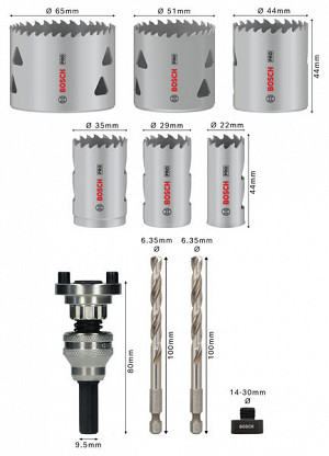 10-delni komplet vpenjalnega sistema Q-Lock za žago za izrezovanje lukenj PRO Multi Material