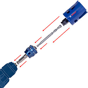 11-mm vpenjalni sistem EXPERT Power Change Plus za žago za izrezovanje lukenj, 2-delni komplet svedrov HSS-G Drill 7,15 x 105 mm