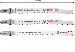 2-delni kompleti listov za vbodno žago EXPERT ‘Hardwood 2-side clean‘ T308BF/BFP