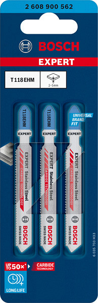 3-delni komplet listov za vbodno žago T 118 EHM EXPERT ‘Stainless Steel’