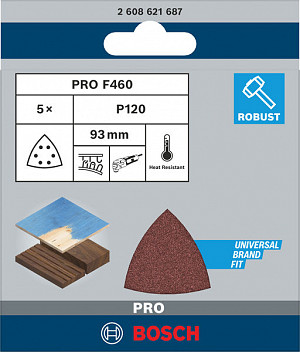 Brusni list PRO F460, 93 x 93 mm, G120, 5 kosov