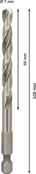 Centrirni sveder PRO Pilot Drill Bit, sistem Quick Change za žage za izrezovanje lukenj HSS-G 6,35 x 100 mm