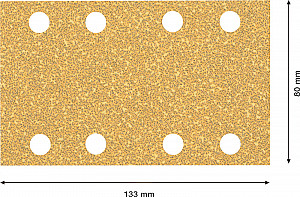 EXPERT C470 brusni papir z 8 luknjami za vibracijske brusilnike, 80 x 133 mm, G 40, 10 kosov