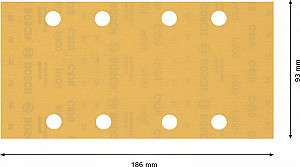 EXPERT C470 brusni papir z 8 luknjami za vibracijske brusilnike, 93 x 186 mm, G 400, 50 kosov