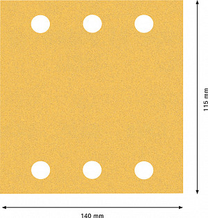 EXPERT C470 komplet brusnih papirjev za vibracijske brusilnike, 115 x 140 mm, G 2x40/2x60/2x80/2x120/2x180, 10 kosov