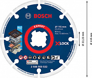 EXPERT Diamond Metal Wheel X-LOCK rezalna plošča, 115 x 22,23 mm