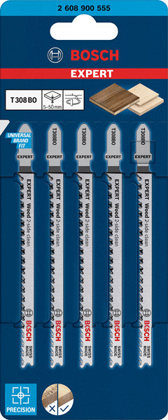 EXPERT ‘Wood 2-side clean’ T 308 BO list za vbodno žago, 5 kosov