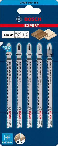 EXPERT ‘Wood 2-side clean’ T 308 BP list za vbodno žago, 5 kosov