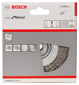 Kolutna ščetka PRO Metal clean, 115 x 0,3 mm, navoj