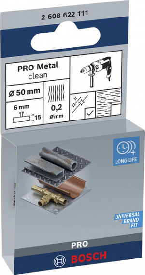 Kolutna ščetka PRO Metal clean, ravno vpenjalno steblo, 50 x 0,2 mm