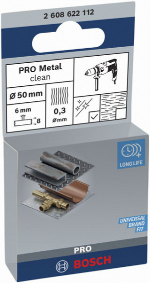 Kolutna ščetka PRO Metal clean, ravno vpenjalno steblo, 50 x 0,3 mm