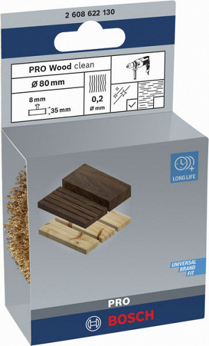 Kolutna ščetka PRO Wood clean, 80 x 35 x 0,2 mm