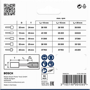 Komplet brusov s steblom PRO Steel, 25 x 24; 15 x 30; 15 x 30; 25 x 25; 20 x 25 mm, G60; G60; G60; G60; G60, 5-delni