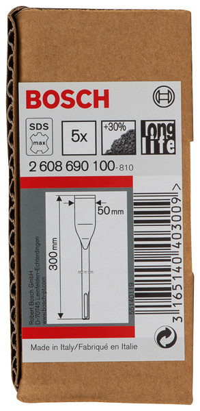 Komplet dlet za ploščice PRO SDS max-5C, 50 x 300 mm, 5-delni