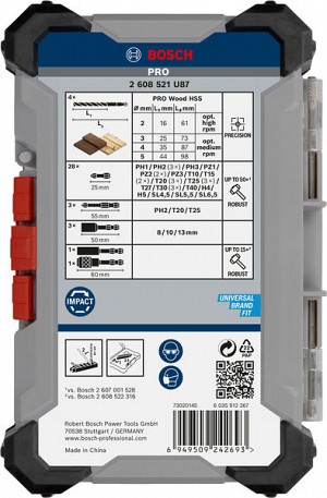 Komplet PRO Impact Wood Set, 40-delni