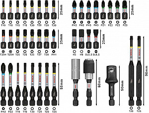 Komplet vijačnih nastavkov PRO Impact, 41-delni