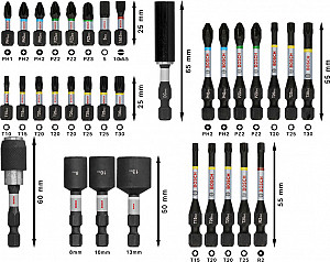 Komplet vijačnih nastavkov PRO Impact, 33-delni