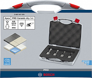 Komplet vrtalnih kron PRO Ceramic dry M14, 6 x 30, 8 x 30, 10 x 30, 12 x 30 mm, 4 kosi