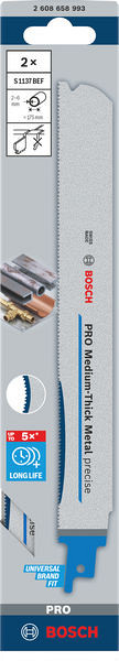 List PRO Medium-Thick Metal precise S1137BEF 1,1 x 25 x 225 mm, 2 kosov