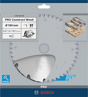 List za krožno žago PRO Construct Wood, 180 x 2,6 x 30 mm