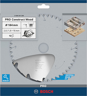 List za krožno žago PRO Construct Wood, 184 x 2,6 x 16 mm