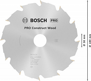 List za krožno žago PRO Construct Wood, 180 x 2,6 x 30 mm