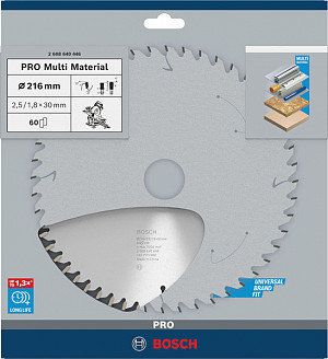 List za krožno žago PRO Multi Material, 216 x 2,5 x 30 mm, T60