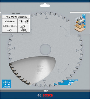 List za krožno žago PRO Multi Material, 254 x 3,2 x 30 mm, T60