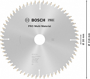 List za krožno žago PRO Multi Material, 216 x 2,5 x 30 mm, T60