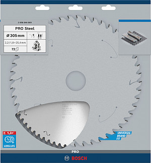 List za krožno žago PRO Steel, električni, 305 x 2,2 x 25,4 mm, T72