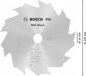 List za krožno žago PRO Wood, 130 x 2 x 16 mm, T9