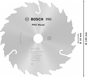 List za krožno žago PRO Wood, 130 x 2 x 16 mm, T18