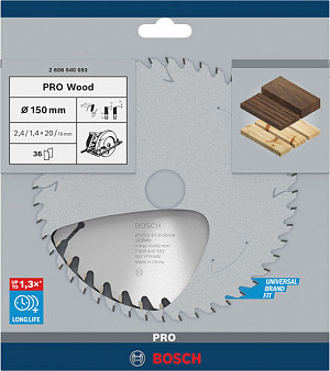 List za krožno žago PRO Wood, 150 x 2,4 x 20 mm, T36