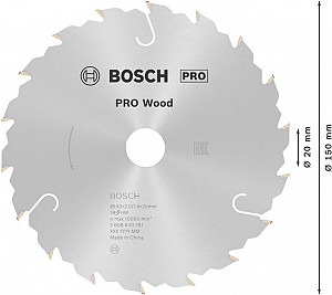 List za krožno žago PRO Wood, 150 x 2 x 20 mm