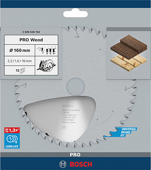 List za krožno žago PRO Wood, 160 x 2,2 x 16 mm, T12