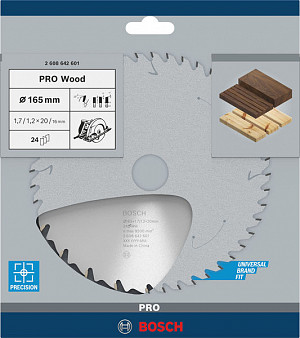 List za krožno žago PRO Wood, 165 x 1,7 x 20 mm, T24