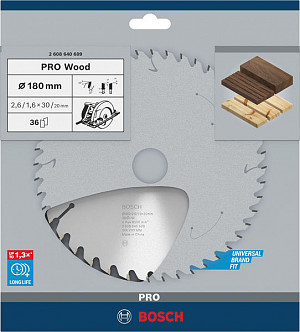 List za krožno žago PRO Wood, 180 x 2,6 x 30 mm, T36